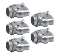 5 accesorios de fundición a presión, doble salida de 3/8 pulgadas, conector de conducto flexible, accesorios de acoplamiento de tornillo, conector de conexión de cable de fácil instalación