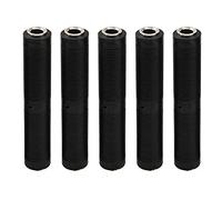 5 acopladores Yootones TRS/TS de 1/4 pulgadas hembra a hembra, conector de audio TRS estéreo y mono jack, conector de extensión compatible con amplificador, altavoz, sonido de guitarra (negro)