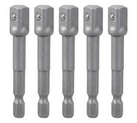 5 adaptadores de llave de vaso a adaptador hexagonal cuadrado de 1/4 pulgadas a llave de vaso de 1/4 pulgadas, juego de tuercas, extensión de conexión segura