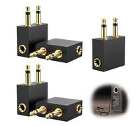 5 adaptadores para auriculares de avión, adaptador doble jack chapado en oro adaptadores de conversión de audio integrados Aircraft Flight Headphone Adapter para auriculares para conector estéreo de