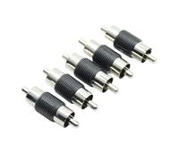 5 adaptadores rectos AV hembra a vídeo, conector macho de níquel a conector M/M, conector de audio.(Army green)