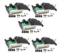 5 Adaptadores Seriales RS232 Sin Soldadura DB25 Macho, Placa de Expansión D-SUB de 25 Pines con Carcasa, Tornillos Largos y Tuercas