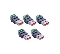 5 Adaptadores USB Macho A Terminal de Tornillo de 2 Pines, Bloque de Terminales de 2 Pines, Adaptador USB Macho de 5 A, Conector de Terminal Sin