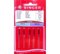 Singer 5 Agujas de máquinas de Coser Originales 2032 tamaño 90/14 y 100/16 para Cuero 130/705 H-LR