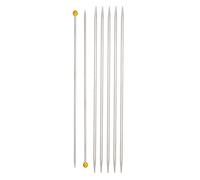 5 agujas de tejer de acero inoxidable de doble punta con 2 agujas rectas de una sola punta para coser principiantes