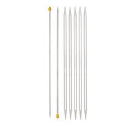 5 agujas de tejer de acero inoxidable de doble punta con 2 agujas rectas de una sola punta para coser principiantes
