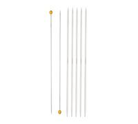 5 agujas de tejer de acero inoxidable de doble punta con 2 agujas rectas de una sola punta para coser principiantes