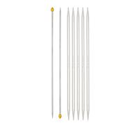 5 agujas de tejer de acero inoxidable de doble punta con 2 agujas rectas de una sola punta para coser hilo principiante