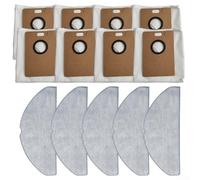 5 almohadillas de fregona y 8 bolsas de polvo para Lydsto R1 Edge, para MIWHOLE M9 Lite, para ROIDMI Eve y para ROOK Robot aspiradoras, paños de microfibra con bolsas selladas sin obstrucciones