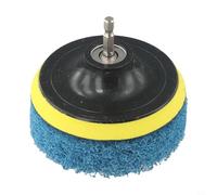 5 almohadillas de nailon para fijación de taladro, kit de cepillo de limpieza de baño con almohadilla de respaldo y eje, cepillo giratorio alimentado de 4 pulgadas para el hogar, PA (5 unidades/juego)