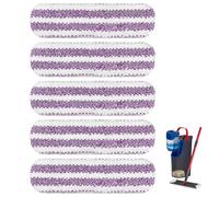 5 almohadillas de repuesto para mopa plana Vileda H2prO/O-Cedar H2prO, trapos de microfibra para vinilo, azulejos, zócalos, paredes, suelos de madera, morado