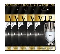 5 ambientadores Caribi Vip 808 para coche, oficina y hogar, inspirados en fragancias de diseñador. Larga duración y único