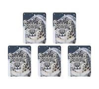 5 ambientadores para coche, tarjetas perfumadas colgantes, pastillas para el espejo retrovisor, ambientadores para coche con diseño de leopardo de las nieves de ojos azules, ideales para el interior
