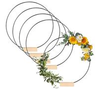 5 anillos de metal de 25 cm para manualidades, anillos de metal de alambre de hierro, grosor aprox. 3 mm, anillo de metal con pie, anillos decorativos para colgar para manualidades, decoraciones de