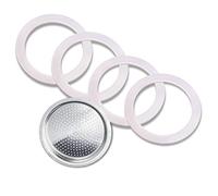 5 anillos de sellado de silicona de repuesto para arandelas y filtros, repuesto de silicona de grado alimenticio (mejor que la goma) para Moka Express DAMA Espresso Bialetti, etc. (6 tazas)