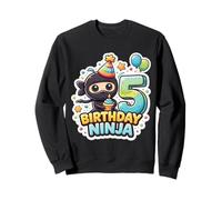 5 años cumpleaños Ninja Boys Five 5th Fifth Kids Party Fun Sudadera