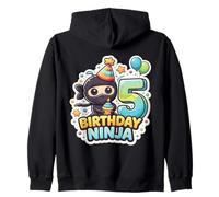 5 años cumpleaños Ninja Boys Five 5th Fifth Kids Party Fun Sudadera con Capucha
