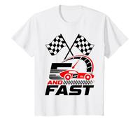 5 años de Edad 5º cumpleaños I'm Five and Fast Red Racecar Camiseta