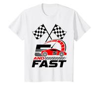 5 años de Edad 5º cumpleaños I'm Five and I'm Fast Red Racecar Camiseta