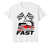 5 años de Edad 5º cumpleaños I'm Five and I'm Fast Red Racecar Camiseta