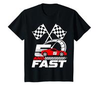 5 años de Edad 5º cumpleaños I'm Five and I'm Fast Red Racecar Camiseta