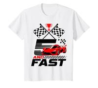 5 años de Edad 5º cumpleaños I'm Five and I'm Fast Red Racecar Camiseta