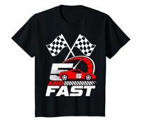 5 años de Edad 5º cumpleaños I'm Five and I'm Fast Red Racecar Camiseta