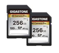 【5 Años Recuperación de Datos Gratis】 GIGASTONE 256GB Paquete de 2 Tarjetas SD, 4K Cámara Pro Serie, hasta 100MB/s, con cámara Canon Sony Videocámara, A1 V30 UHS-I Clase 10 para 4K UHD