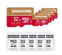 【5 Años Recuperación de Datos Gratis】 GIGASTONE 32GB Pack de 5 Tarjetas Micro SD UHS-I U3 A2 V30, 4K Camera Pro, Compatible con GoPro, Wyze, Cámara de Seguridad, Dron, Dash CAM, hasta 95/35MB/s