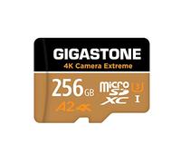 [5 Años Recuperación de Datos Gratis] GIGASTONE Tarjeta de Memoria 256 GB 4K Camera Extreme, para GoPro Drone Switch, Velocidad de 100 MB/s. Video 4K, A2 U3 V30 Tarjeta Micro SDXC con Adaptador SD.