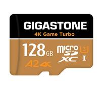 [5 Años Recuperación de Datos Gratis] GIGASTONE Tarjeta de Memoria MicroSDXC 128GB 4K Game Turbo, para GoPro, Drone, dji, Switch 1, Velocidad 100 MB/s. A2 U3 V30 con Adaptador