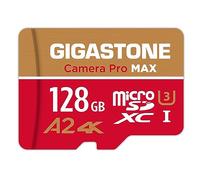 [5 años Recuperación de Datos Gratis] GIGASTONE Tarjeta Micro SD 128GB, 4K Camera Pro MAX, Compatible con GoPro, Dash CAM, dji, Dron, Cámara, hasta 120MB/s, UHS-I A2 4K U3 C10, con Adaptador.