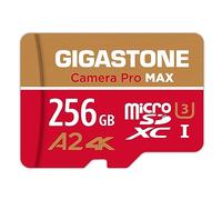 【5 Años Recuperación de Datos Gratis】 GIGASTONE Tarjeta Micro SD 256GB, 4K Camera Pro MAX, Compatible con Gopro, Dash CAM, dji, Dron, Cámara, hasta 130MB/s, UHS-I A2 4K U3 C10, con Adaptador