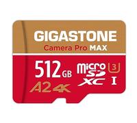 【5 Años Recuperación de Datos Gratis】 GIGASTONE Tarjeta Micro SDXC 512GB, Camera Pro MAX, hasta 170/140MB/s, para dji, Gopro, Insta360, Dashcam, Video 4K UHS-I A2