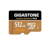 【5 Años Recuperación de Datos Gratis】 Tarjeta Micro SD GIGASTONE de 512GB, cámara Extreme MAX, hasta 160/130MB/s, Tarjeta de Memoria MicroSDXC para dji, Gopro, Insta360, Dashcam, Video 4K,