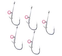 5 anzuelos de pesca de púas con agujeros que se adaptan a varios entornos, ganchos fijos de camarón vivo para aparejos de pesca de lubina, gancho de agua salada