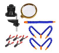 5 - Arm Adjustable Welding Station | 360° Flexible Clip Positioning for PCB Repair/DIY Crafts/Small Item Welding | 5X Magnifier Option, 11.8" Arms, Sturdy PC Material