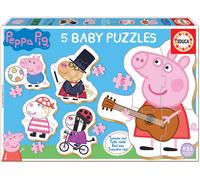 Educa - Conjunto de 5 Baby Puzzles Infantiles progresivos Peppa Pig de 3 a 5 Piezas. Recomendados a Partir de 2 años (18589)