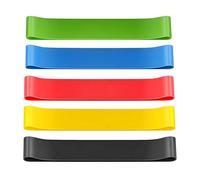 5 bandas elásticas de fitness de látex natural, bandas de resistencia flexibles, juego de bandas terapéuticas para entrenamiento, yoga, pilates, rehabilitación, desarrollo muscular para hombre y mujer