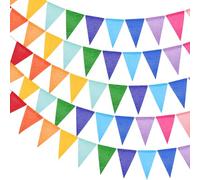 5 banderines de colores para exteriores, resistentes a la intemperie, 20 m, para fiestas en interiores, para exteriores, para jardín, escolarización, habitación infantil, decoración para fiestas