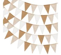 5 banderines para exteriores, resistentes a la intemperie, color marrón beis, 20 m, para fiestas interiores, para exteriores, beige, para jardín, escolarización, habitación infantil, decoración para