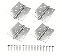 5 bisagras plegables de 3.55 x 2.39 pulgadas, bisagras de puerta de acero inoxidable con tornillos para puertas de muebles, ventanas, cajas de madera y proyectos de bricolaje, grosor de 1.25 mm
