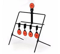5 blancos giratorios de reinicio automático para práctica de tiro, objetivos de metal auto resetting para entrenamiento de caza, paintball, arco, honda, pistolas de aire comprimido, etc, negro