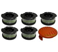 5 bobinas de hilo + tapa compatibles con Black & Decker STC 1820 1850 EPC EP 806856-50 RC-100-P