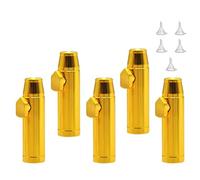 5 bolas de metal a prueba de fugas, botella portátil para especias en polvo, colector con cinco mini embudos (dorado)