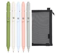 5 Bolígrafos De Color Morandi, 1 Estuche, Bolígrafos Estéticos, Bolígrafos De Gel De Prensa, Bolígrafos De Escritura Suave, Marcadores, Accesorios De Papelería