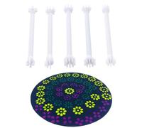 5 bolígrafos de punto de mandala de doble extremo con formas de pétalos, juego de herramientas de punteado floral, herramientas de pintura de puntos para pintura de roca, arcilla, relieve, arte de