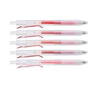 5 bolígrafos retráctiles de gel rojo, agarre ergonómico, punta de 0,5 mm, tinta de secado rápido, bolígrafos para papel de calificación, uso escolar, bolígrafo para profesores y estudiantes