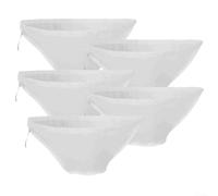 5 bolsas coladoras de alimentos de nailon con cordón para hacer queso, filtración de leche de soja, jugos, hornear, para cocinar y aplicaciones de deshidratación de verduras (37 x 12 x 14 cm)