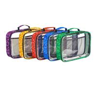 5 bolsas de almacenamiento de juguetes para niños, organizador de viaje para ladrillos Lego, rompecabezas, bloques de construcción, diseño de impresión colorida impermeable con asa (transparente)